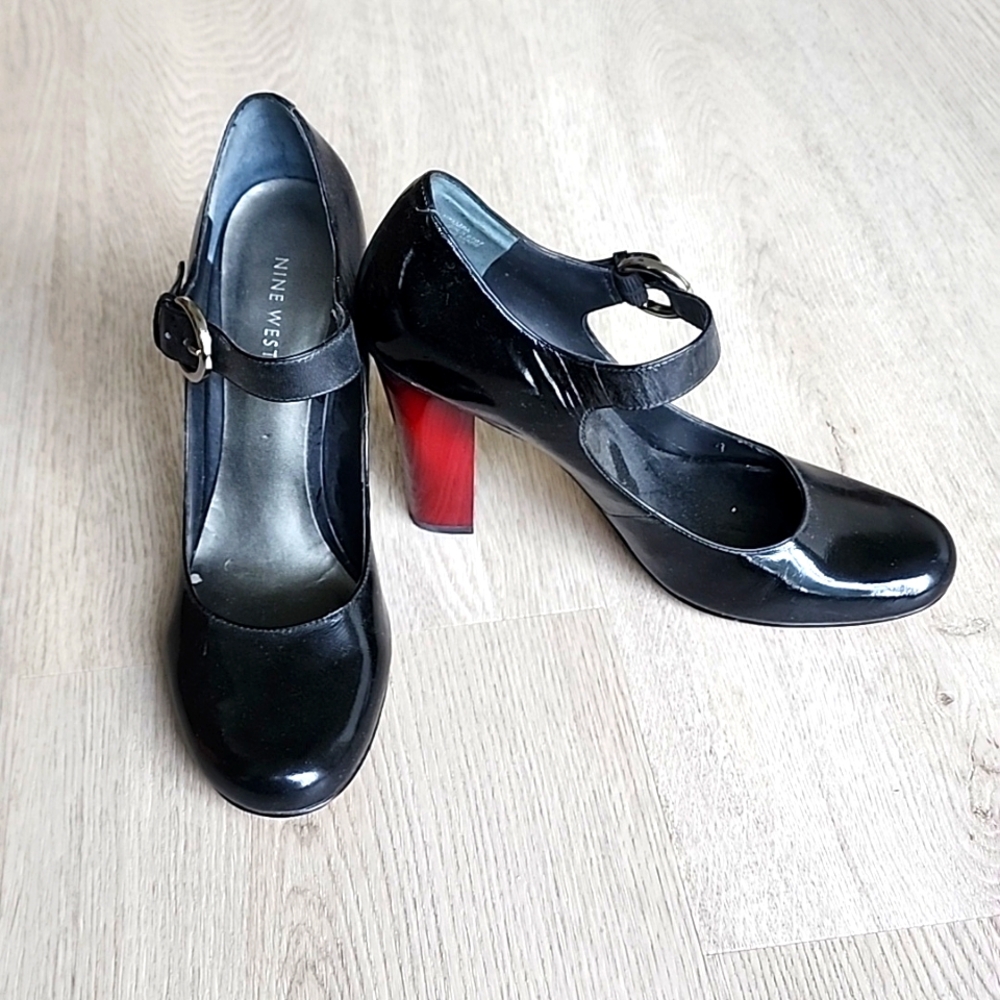 Y2K NINE WEST MARYJANE TWO TONE PATENT LEATHER PUMPS